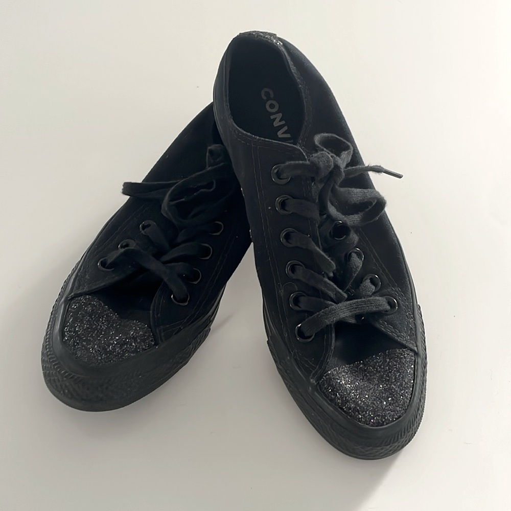 6.5 Converse Chuck Taylor All Star Sugar Charms Ox Sneakers - Black/Glitter